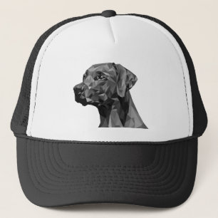 Grijze geometrische hond trucker pet