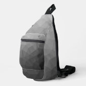 Grijze geometrische mesh gradiënt patroon sling bag (Rechterhoek)