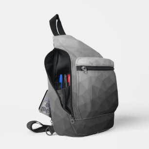 Grijze geometrische mesh gradiënt patroon sling bag