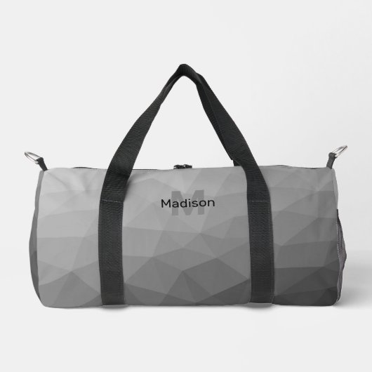Grijze geometrische mesh monogram plunjezak (Voorkant)