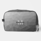 Grijze geometrische mesh monogram toilettasje (Voorkant)