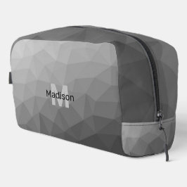 Grijze geometrische mesh monogram toilettasje