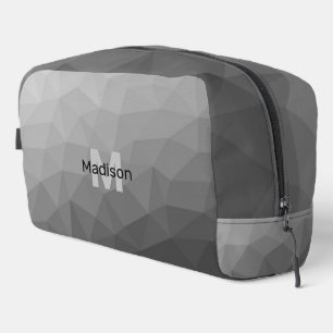 Grijze geometrische mesh monogram toilettasje