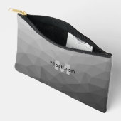 Grijze geometrische mesh patroon Monogram Etui (Open)
