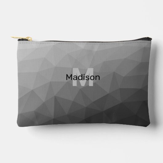 Grijze geometrische mesh patroon Monogram Etui (Voorkant)