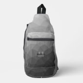 Grijze geometrische mesh patroon Monogram Sling Bag (Voorkant)
