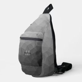 Grijze geometrische mesh patroon Monogram Sling Bag