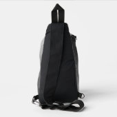 Grijze geometrische mesh patroon Monogram Sling Bag (Achterkant)