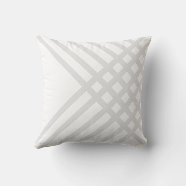 Grijze geometrische patroon worp kussen (Achterkant)