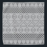 Grijze geometrische patroonprintplaat bandana<br><div class="desc">Rendy grijze geometrische printpatroonbandana. Zwart afdrukken op grijze achtergrond.</div>