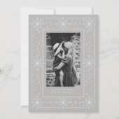 Grijze geometrische sterrand Kerstfoto Feestdagenkaart (Voorkant)