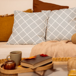 Grijze geometrische vierkantjes kussen