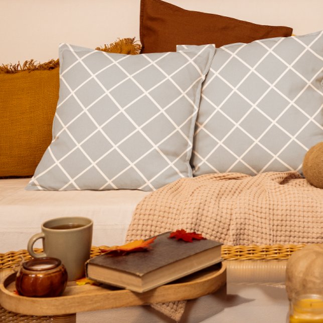 Grijze geometrische vierkantjes kussen (Creator heeft geüpload)