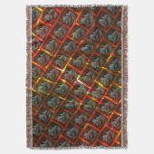 Grijze "geparkeerde ogen", grazen, vierkanten of r deken (Voorkant Verticaal)