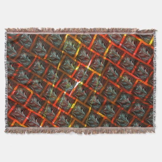 Grijze "geparkeerde ogen", grazen, vierkanten of r deken (Voorkant)