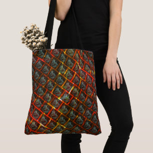 Grijze "geparkeerde ogen", grazen, vierkanten of r tote bag