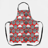 Grijze gepatterde ovalen schort (Voorkant)