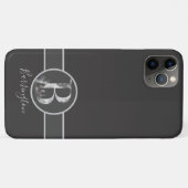 Grijze, gepersonaliseerd Monogram B Case-Mate iPhone Case (Achterkant (horizontaal))