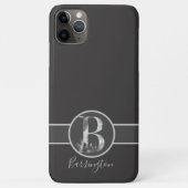 Grijze, gepersonaliseerd Monogram B Case-Mate iPhone Case (Achterkant)