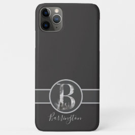 Grijze, gepersonaliseerd Monogram B Case-Mate iPhone Case