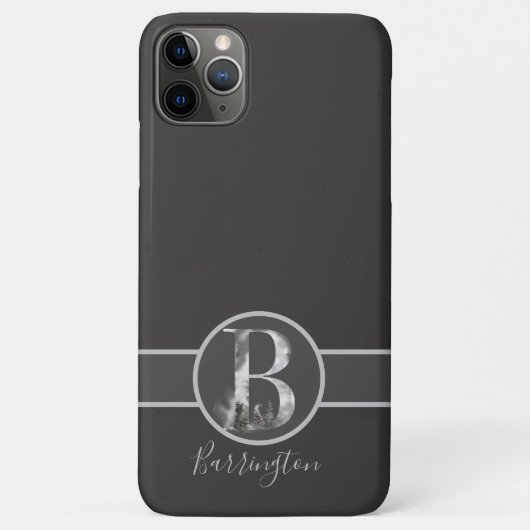 Grijze, gepersonaliseerd Monogram B Case-Mate iPhone Case (Achterkant)