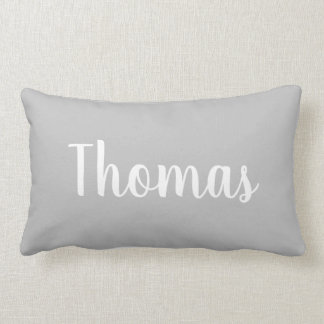 Grijze gepersonaliseerde naam Pillow Kussen