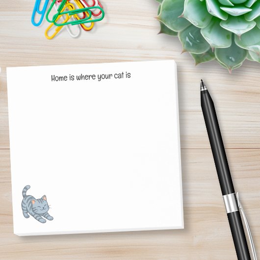 Grijze gestreepte kat met aangepaste tekst post-it® notes