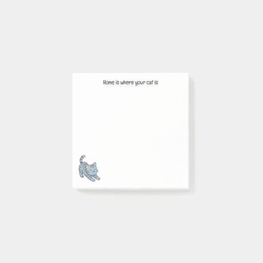 Grijze gestreepte kat met aangepaste tekst post-it® notes (Voorkant)