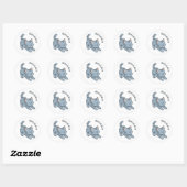 Grijze gestreepte kat met eigen naam ronde sticker (Vel)