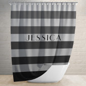 Grijze Gestreepte patroonnaam Douchegordijn