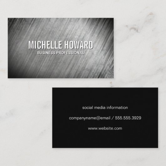 Grijze getextureerde achtergrond visitekaartje (Voorkant / Achterkant)