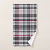 Grijze getextureerde tartan plaid bad handdoek (Handdoek)