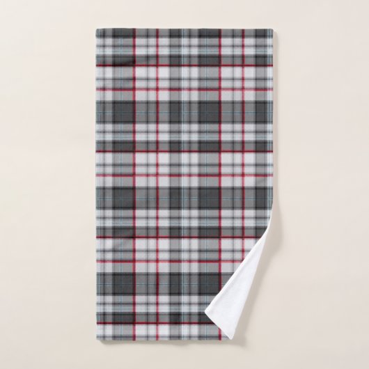 Grijze getextureerde tartan plaid bad handdoek (Handdoek)