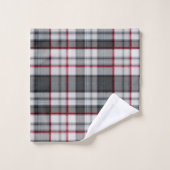 Grijze getextureerde tartan plaid bad handdoek (Wasdoekje)