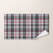 Grijze getextureerde tartan plaid bad handdoek (Handdoek)