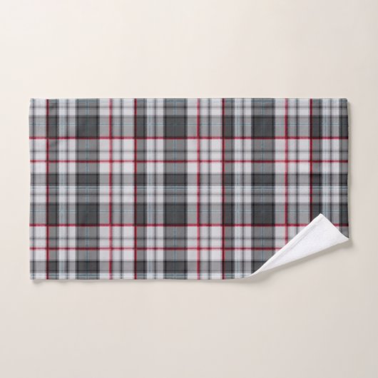 Grijze getextureerde tartan plaid bad handdoek (Handdoek)