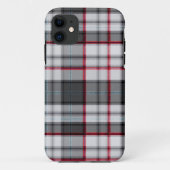 Grijze getextureerde tartan plaid Case-Mate iPhone case (Achterkant)