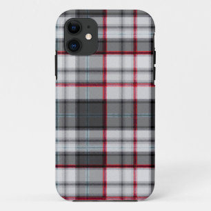 Grijze getextureerde tartan plaid Case-Mate iPhone case