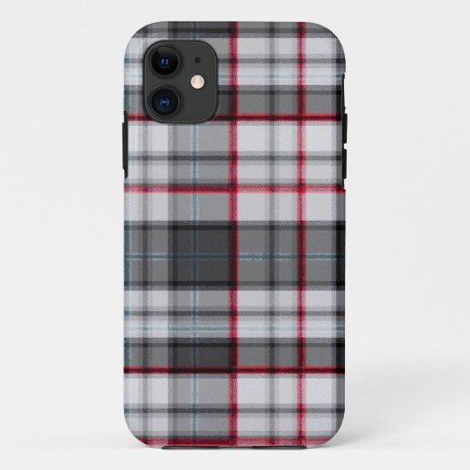 Grijze getextureerde tartan plaid Case-Mate iPhone case (Achterkant)