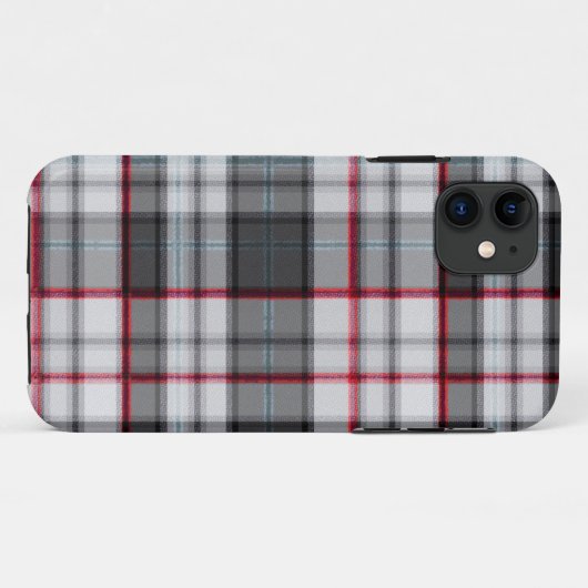 Grijze getextureerde tartan plaid Case-Mate iPhone case (Achterkant (horizontaal))