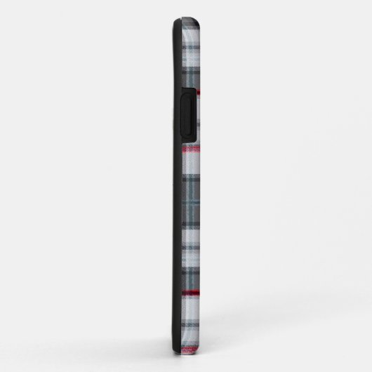 Grijze getextureerde tartan plaid Case-Mate iPhone case (Achterkant/rechts)
