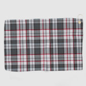 Grijze getextureerde tartan plaid golfhanddoek (Horizontaal)