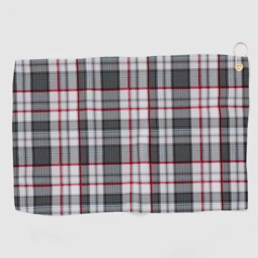 Grijze getextureerde tartan plaid golfhanddoek (Horizontaal)