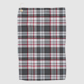 Grijze getextureerde tartan plaid golfhanddoek (Voorkant)