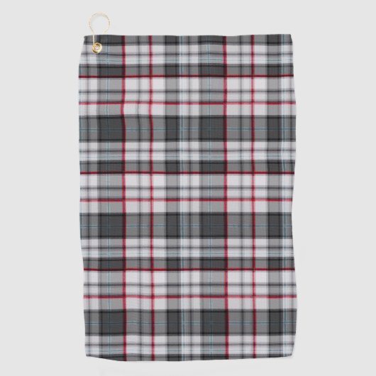 Grijze getextureerde tartan plaid golfhanddoek (Voorkant)