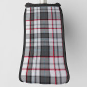 Grijze getextureerde tartan plaid golfheadcover (Draai 90)