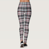 Grijze getextureerde tartan plaid leggings (Achterkant)