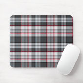 Grijze getextureerde tartan plaid muismat (Met muis)