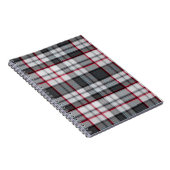 Grijze getextureerde tartan plaid notitieboek (Rechterzijde)