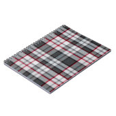 Grijze getextureerde tartan plaid notitieboek (Linkerzijde)